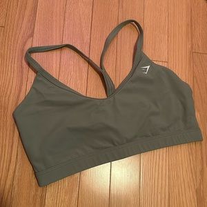 Gymshark V-Neck Sports Bra (Sage Green)